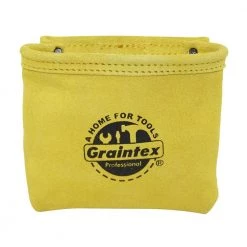 1-Pocket Suede Leather Nail and Tool Pouch in Yellow by Graintex