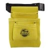 3-Pocket Nail and Tool Pouch with Yellow Suede Leather Belt by Graintex